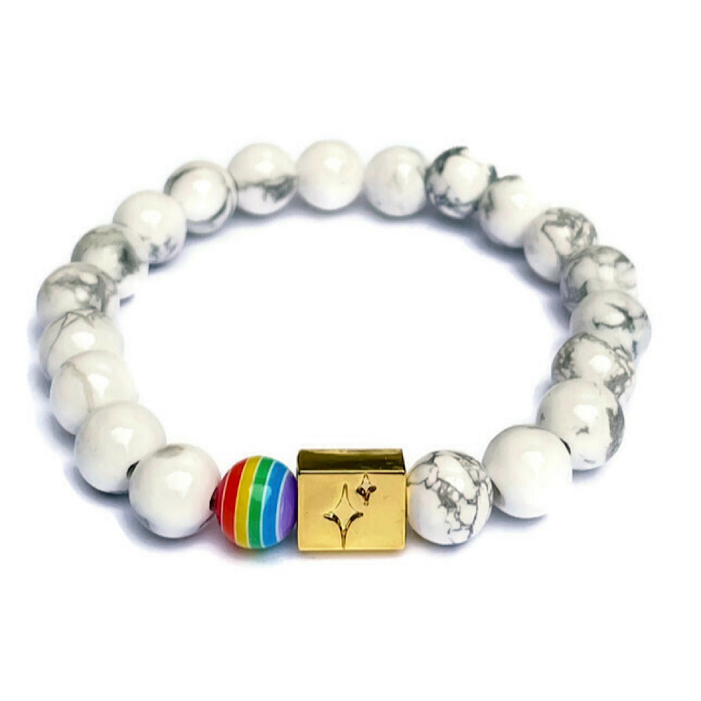 Autism Acceptance Beaded Bracelet- in Marble