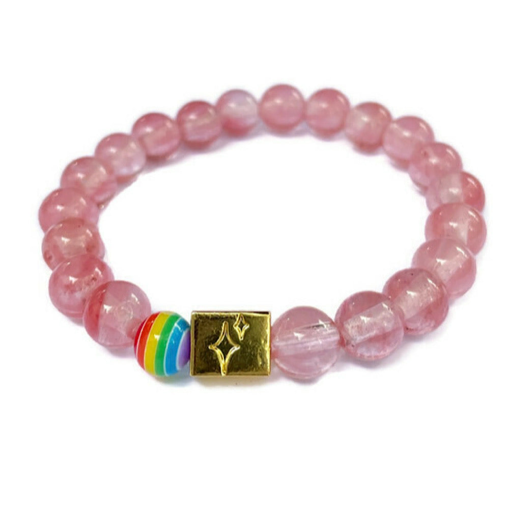 Autism Acceptance Beaded Bracelet- in Pink
