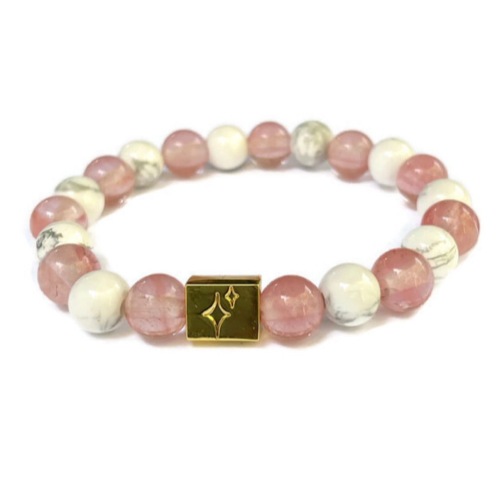 Pink and Marble Beaded Bracelet-Jackie and Laura's Design