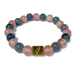 Pink and Blue Beaded Stone Bracelet- Jackie's Design