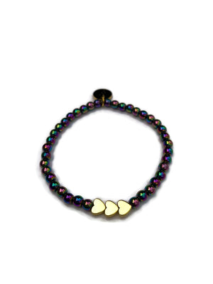 The Jackie Rainbow Heart Beaded Bracelet