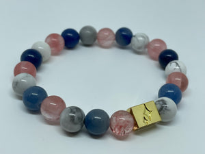 Project Team Pink, Blue, and Marble Beaded Bracelet