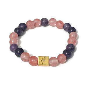 Purple and Pink Beaded Bracelet- Laura’s Design