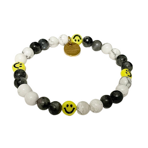 Monochrome Smile Beaded Bracelet